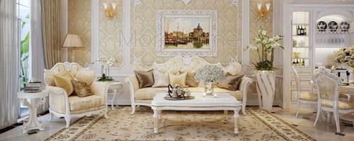  Trang trí phòng khách với sofa bọc nỉ