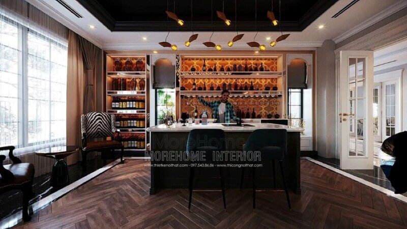 Quầy bar tại nhà đẹp sang trọng cho biệt thự, nhà phố. Mẫu nội thất biệt thự đẹp