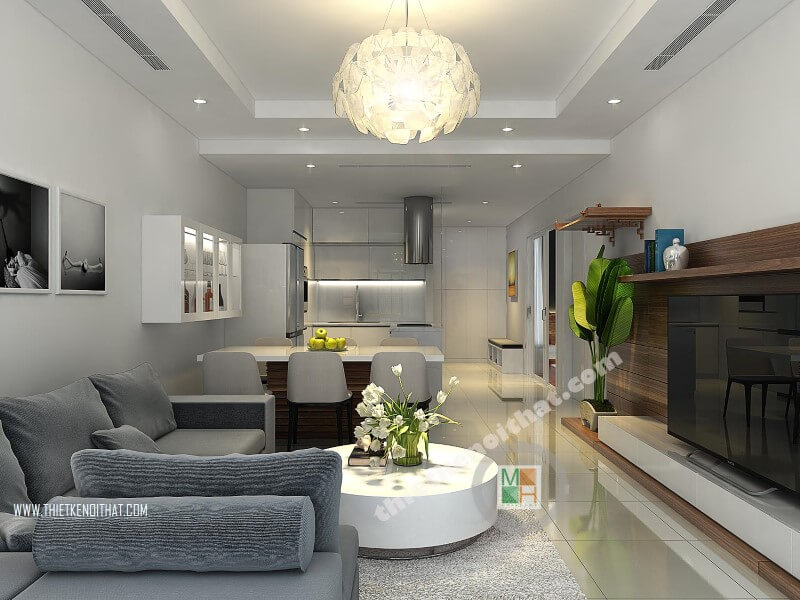 Thiết kế nội thất phòng khách chung cư Royal City hiện đại Thiết kế chung cư
