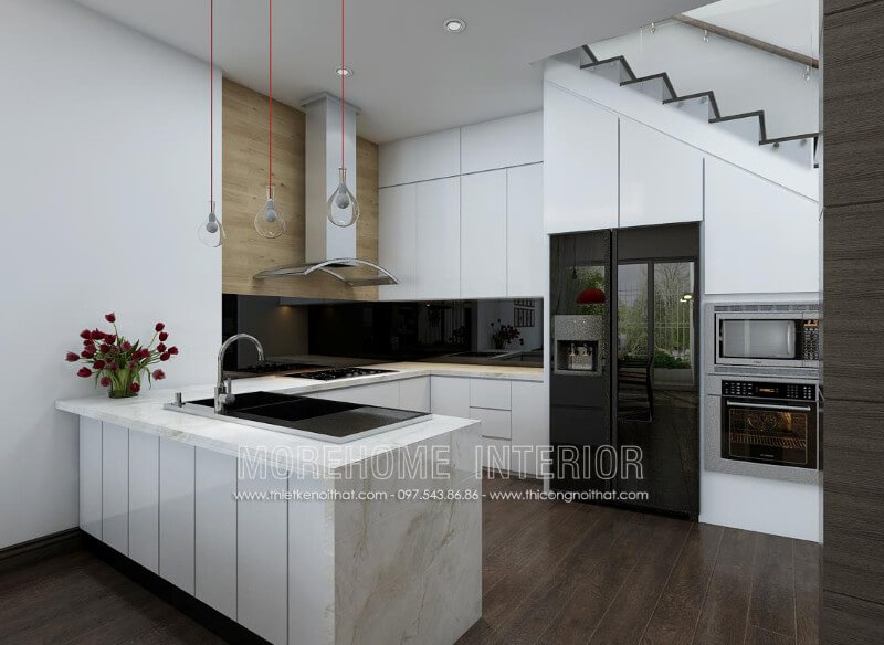 Thiết kế tủ bếp cho nhà phố phong cách hiện đại đầy tinh tế Thiết kế tủ bếp đẹp