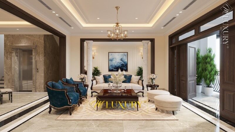 Thiết kế nội thất phòng khách biệt thự cao cấp, sang trọng Thiết kế nội thất ph��ng khách biệt thự