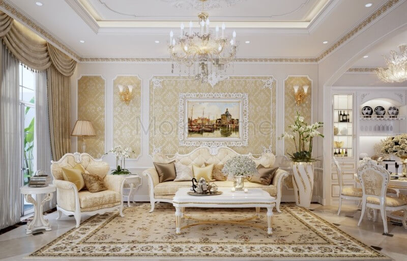 Morehome gợi ý cho bạn mẫu thiết kế sofa đẹp phong cách tân cổ điển cho nhà chung cư cao cấp sofa tân cổ điển