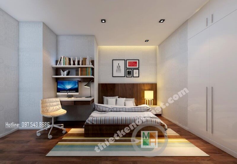 Thiết kế phòng ngủ chung cư hiện đại, trẻ trung và đầy ấn tượng