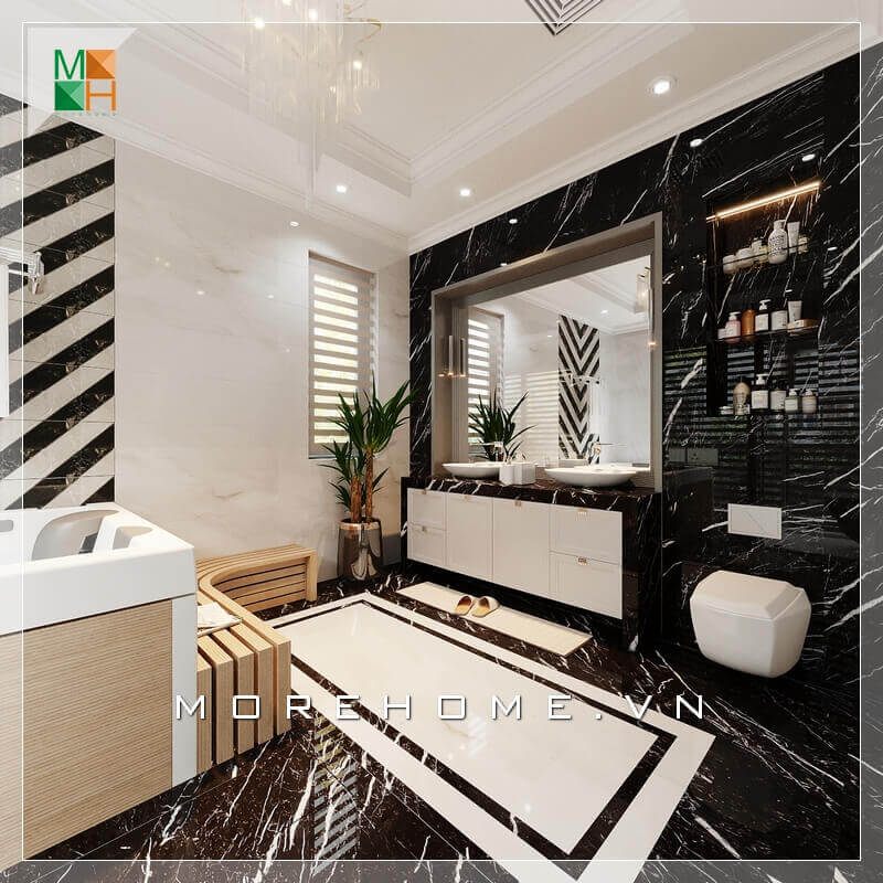 Chiêm ngưỡng mẫu thiết kế nội thất phòng tắm hiện đại cho biệt thự cao cấp, sang trọng.