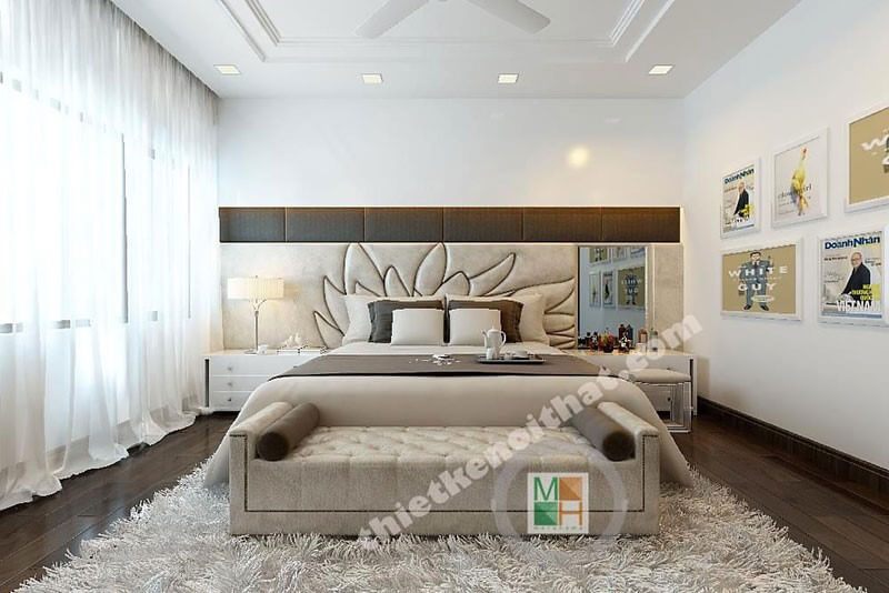 Bộ tranh canvas treo tường phòng ngủ ấn tượng, tạo điểm nhấn cho bức tường không bị thô cứng